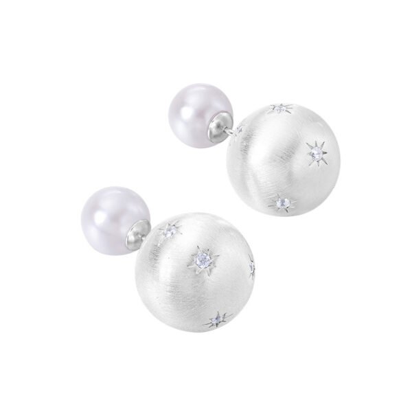 Brushed Starry Round Sphere Earrings