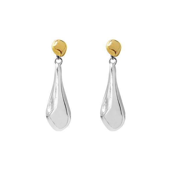 Minimalist Two-Tone Teardrop Earrings