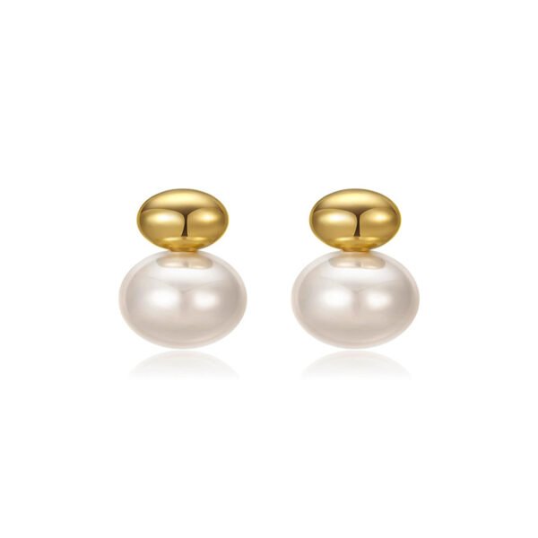 Vintage gold bean pearl earrings