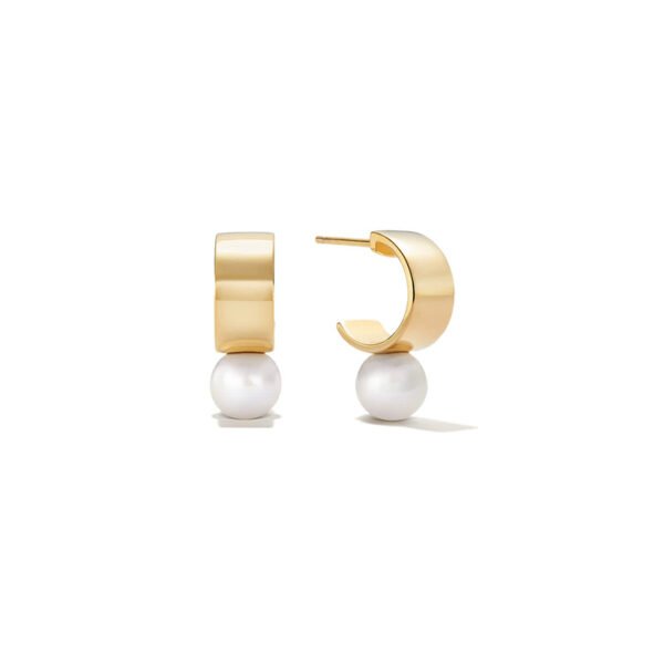 French vintage pearl C-ring earrings